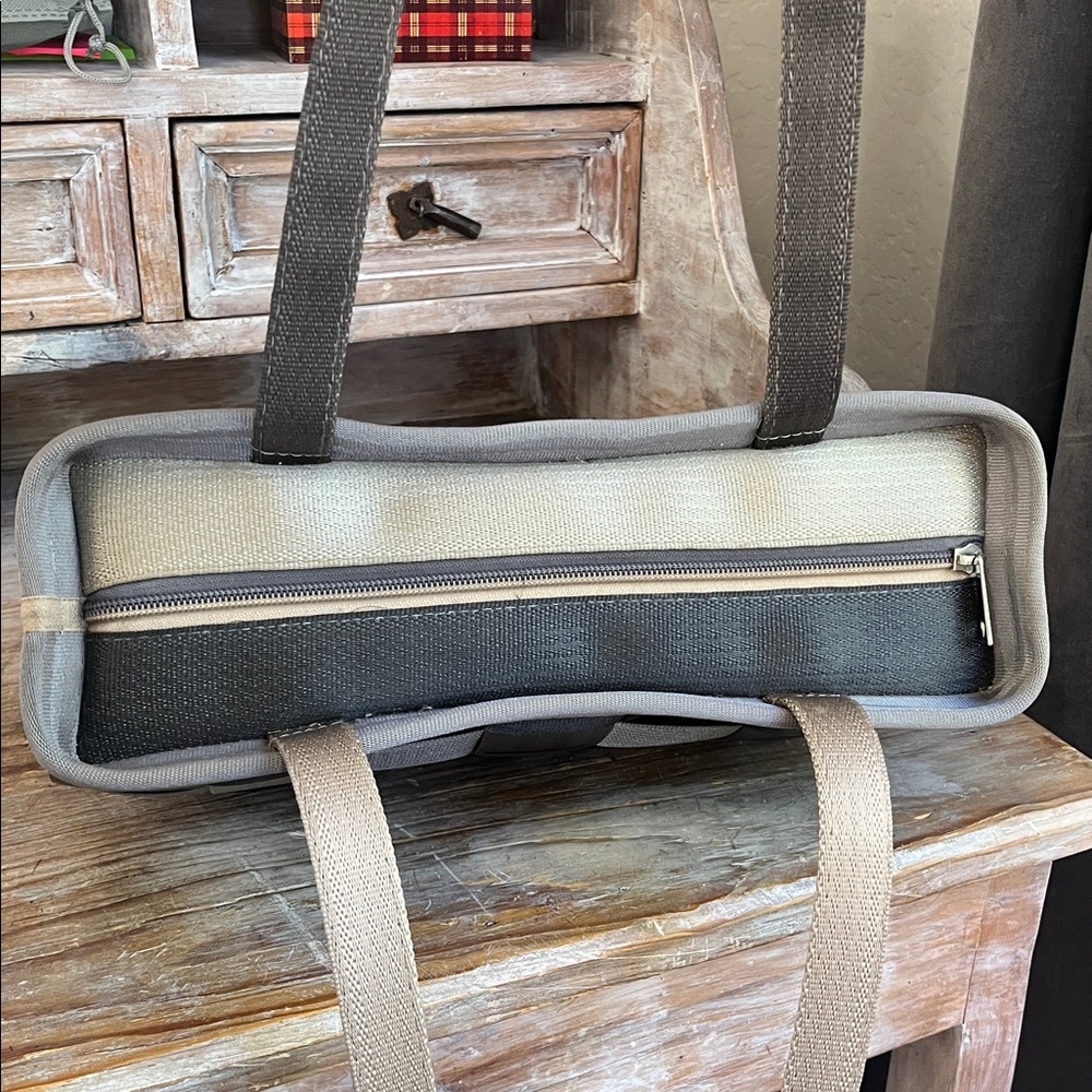 🤍🩶 Harvey's California Seatbelt Bag Grey Patchwork Ombre Large Satchel - Picture 7 of 15